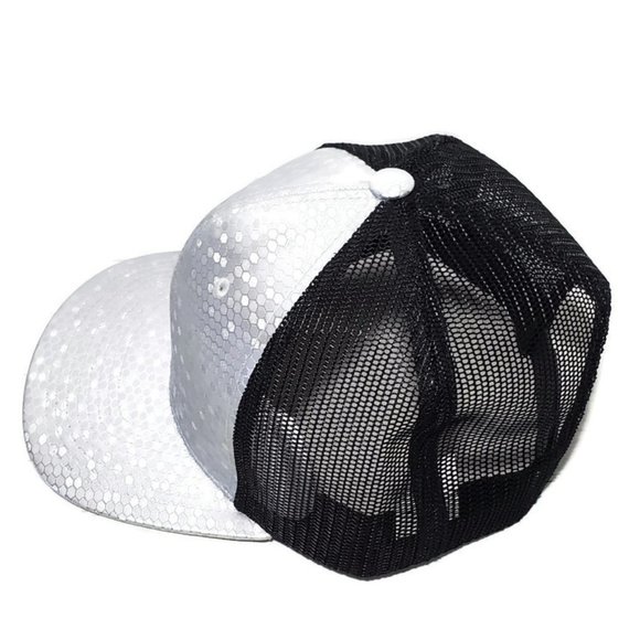 Black & Silver Snap Back Unisex Cap - Picture 2 of 4